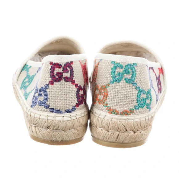 Gorgeous & Authentic GUCCI Logo Printed Canvas Espadrilles Size 38 (Will trade!) - Picture 8 of 16